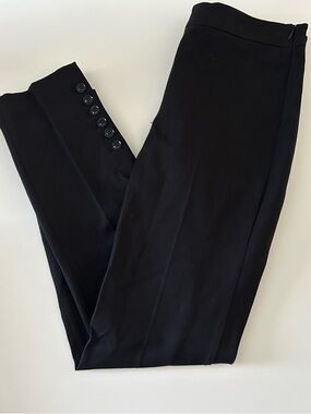Talbots Black Ankle Crop Pants with Button Cuff